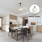 ⏰LAST DAY SALE 70% OFF🔥40W LED Ceiling Fan Light – 20.5” Ultra-Quiet with Remote 🎯 | E27 + FREE B22 Adapter 🔌 | For Bedroom 😴, Kitchen 👩‍🍳 & Garage 🛠️