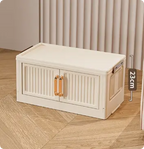 Foldable Storage Bins 128QT with Lid, Magnetic Doors & Lockable Wheels, Stackable storage Boxes for Living Room, Office, Kitchen, Dorm