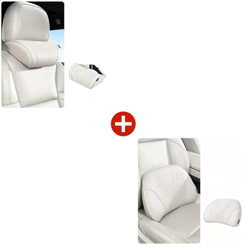 🚗💤 Universal memory foam car headrest and neck pillow, ideal for long-distance road trips