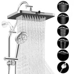 High-Pressure Rainfall Shower Head Combo – 10-Mode Handheld Sprayer & Adjustable Extension Arm