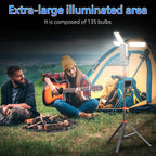 Rechargeable Portable 3-Head LED Work Light Camping Flashlight with 67-Inch Adjustable Tripod