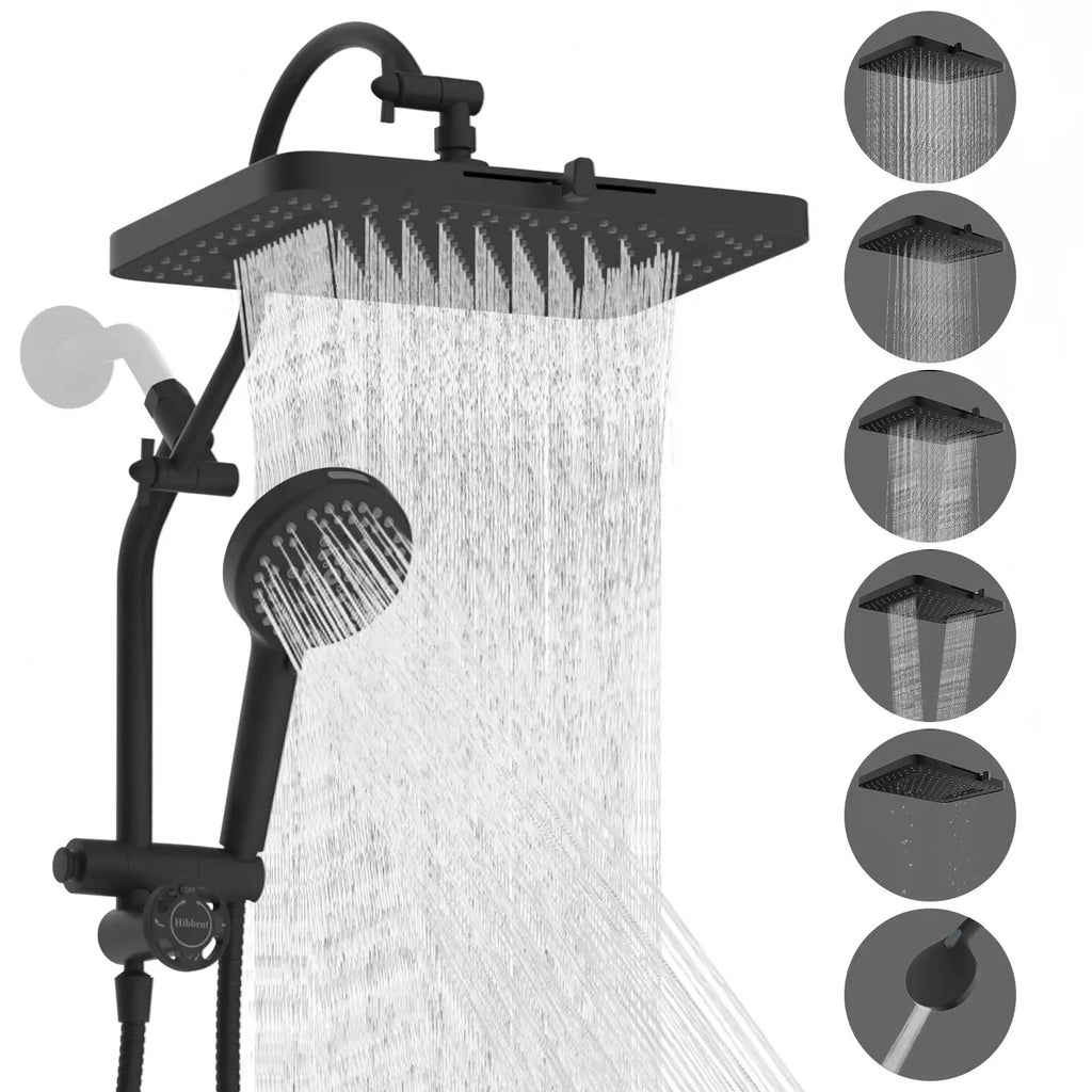 High-Pressure Rainfall Shower Head Combo – 10-Mode Handheld Sprayer & Adjustable Extension Arm
