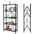 Portable Foldable Metal Steel Storage Rack, No Assembly Required