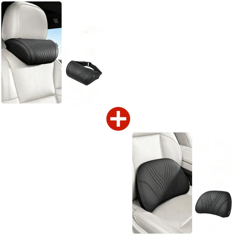 🚗💤 Universal memory foam car headrest and neck pillow, ideal for long-distance road trips