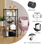 Portable Foldable Metal Steel Storage Rack, No Assembly Required