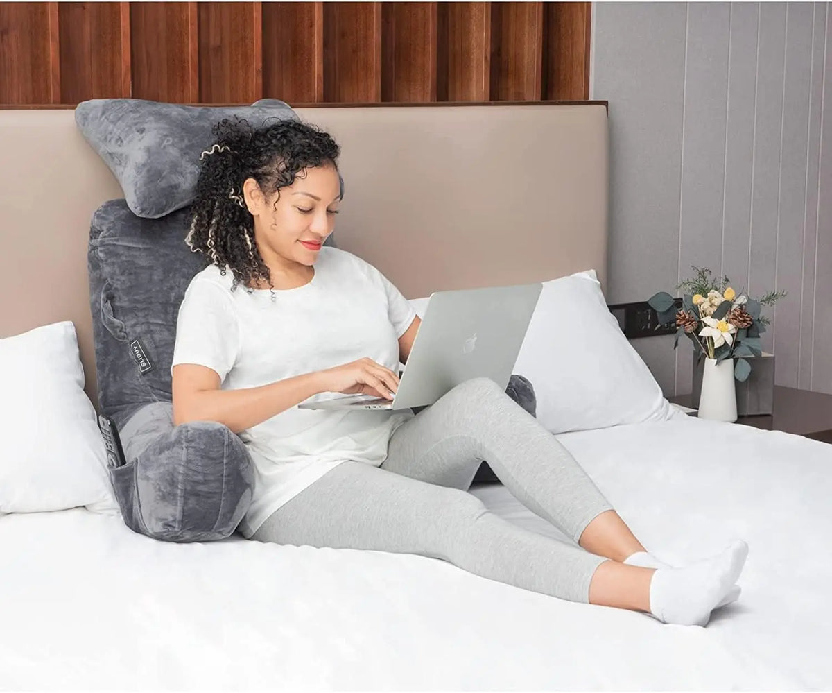 Extra-large reading pillow with removable neck cushion, suitable for sitting on bed or sofa