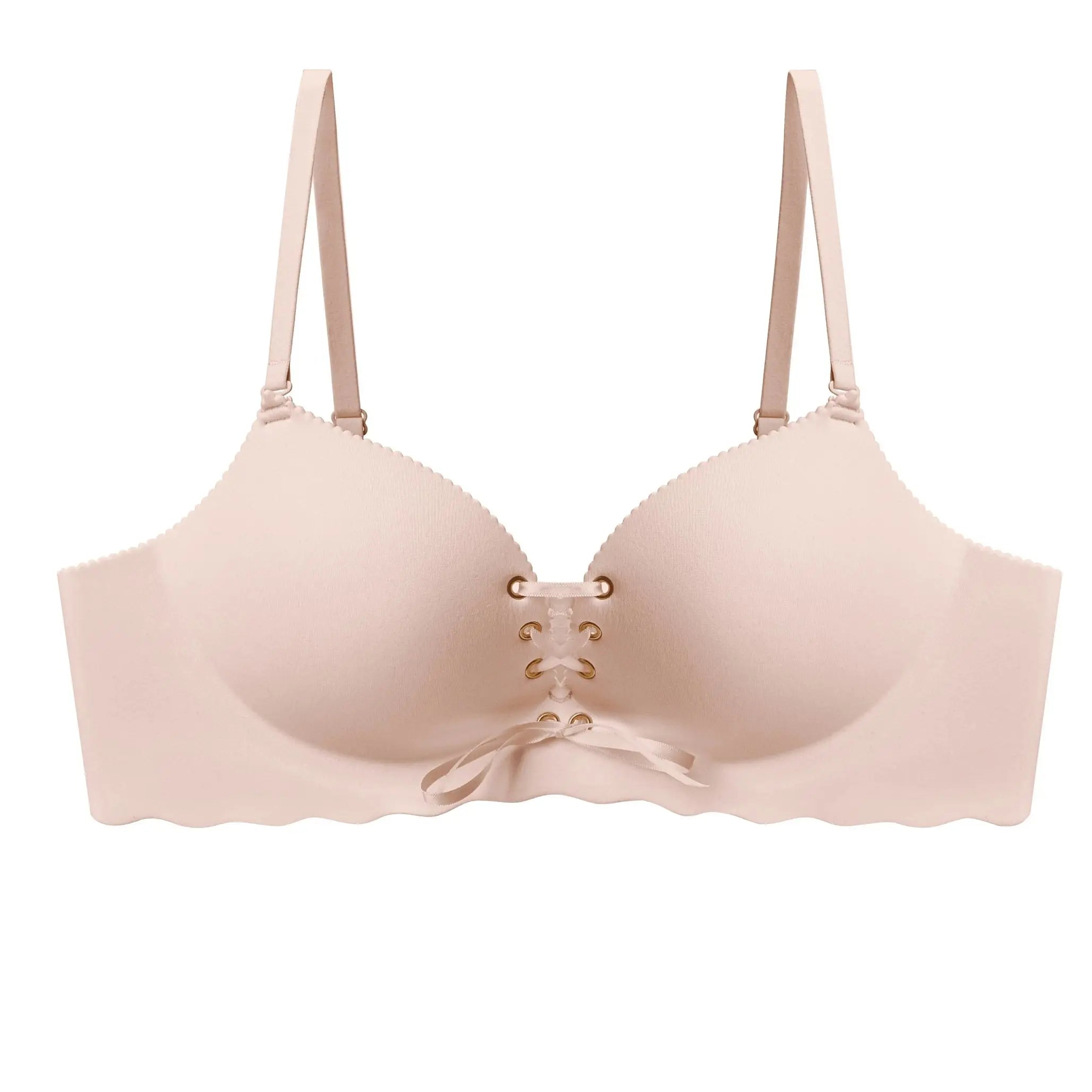 Drawstring Push Up Bra | Instant Cleavage & Anti-Sagging | Add 2 Cups Padded Wireless Strapless Bras Comfort Bra for A B C Cups Womenswear Minimalist