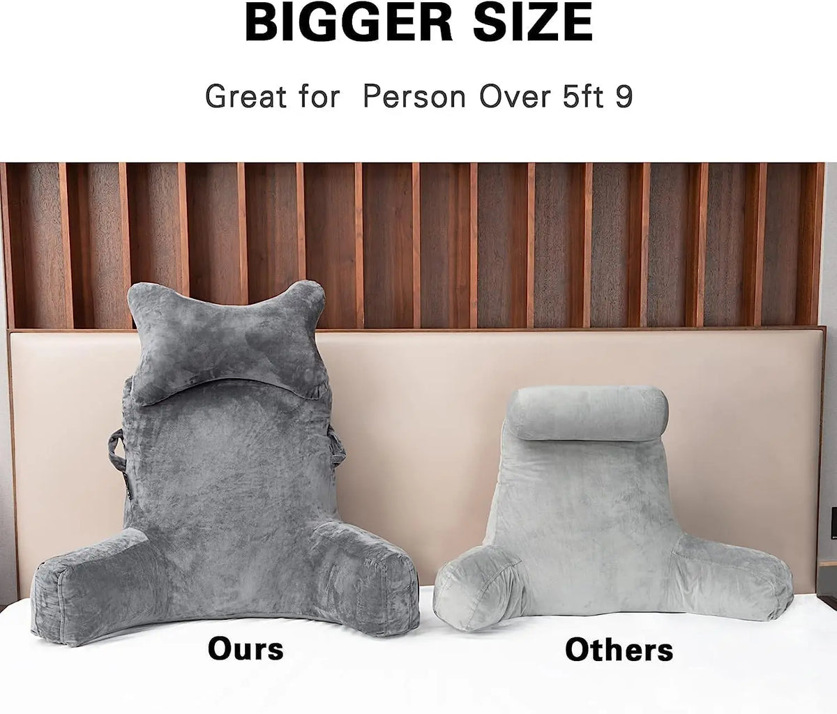 Extra-large reading pillow with removable neck cushion, suitable for sitting on bed or sofa