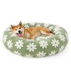 Texture doughnut-shaped round dog bed, detachable and washable cover