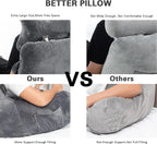 Extra-large reading pillow with removable neck cushion, suitable for sitting on bed or sofa