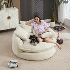 Extra-large plush sheepskin casual sofa