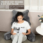 Extra-large reading pillow with removable neck cushion, suitable for sitting on bed or sofa