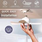 ⏰LAST DAY SALE 70% OFF🔥40W LED Ceiling Fan Light – 20.5” Ultra-Quiet with Remote 🎯 | E27 + FREE B22 Adapter 🔌 | For Bedroom 😴, Kitchen 👩‍🍳 & Garage 🛠️