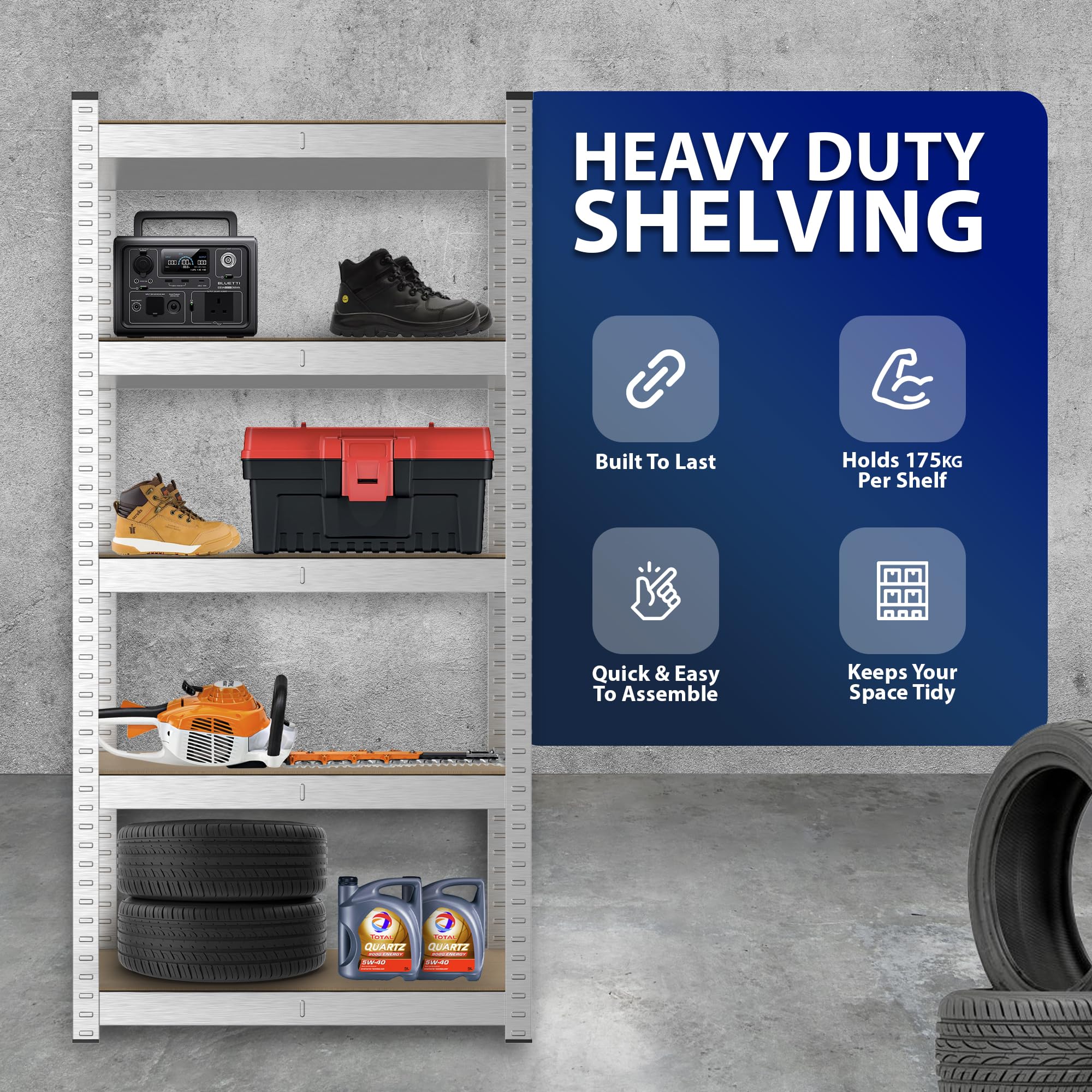 Regular 5 Tier Garage Shelving Unit