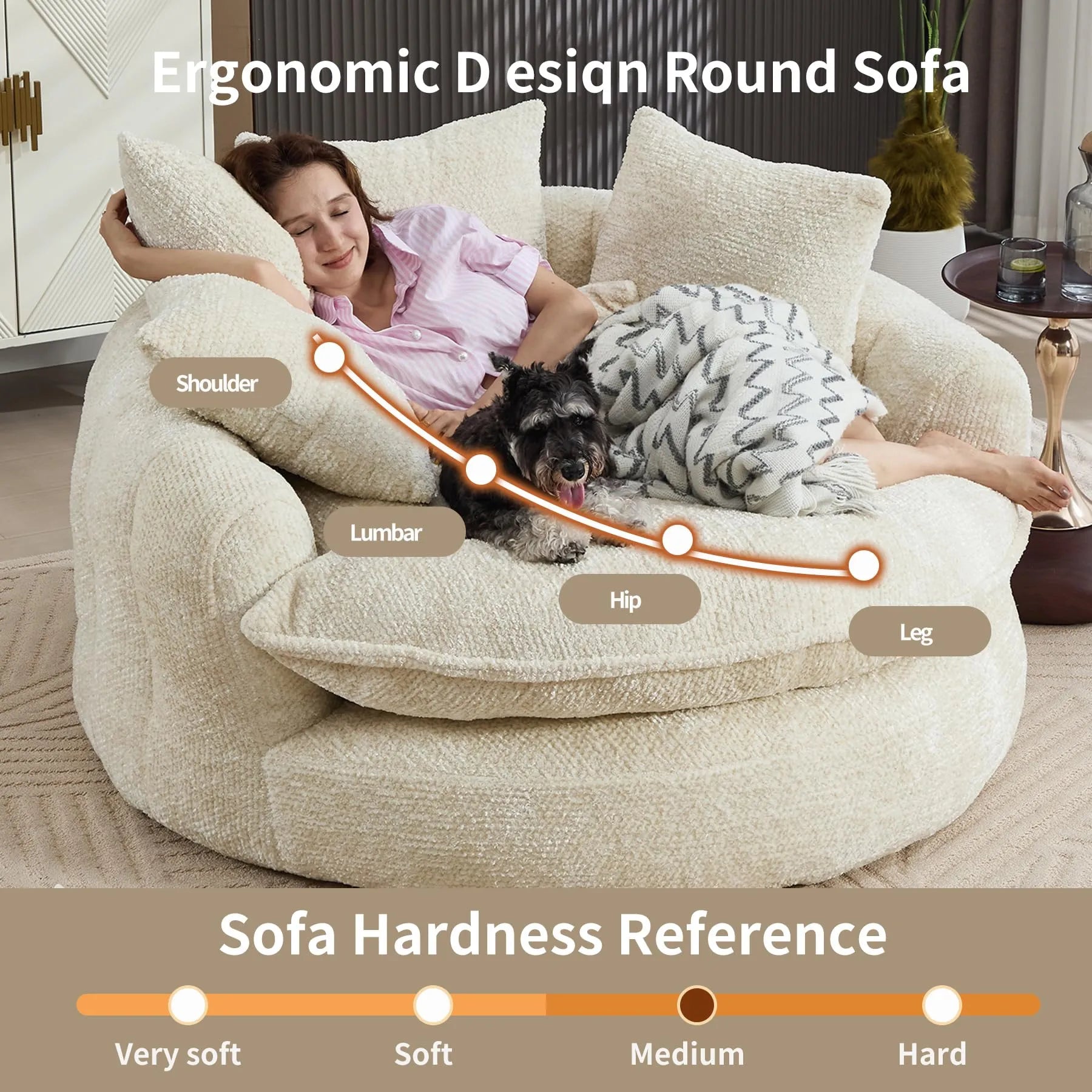 Extra-large plush sheepskin casual sofa
