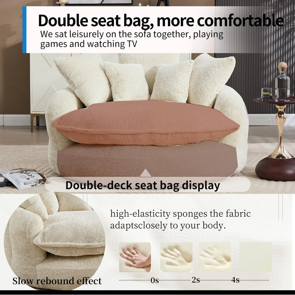 Extra-large plush sheepskin casual sofa