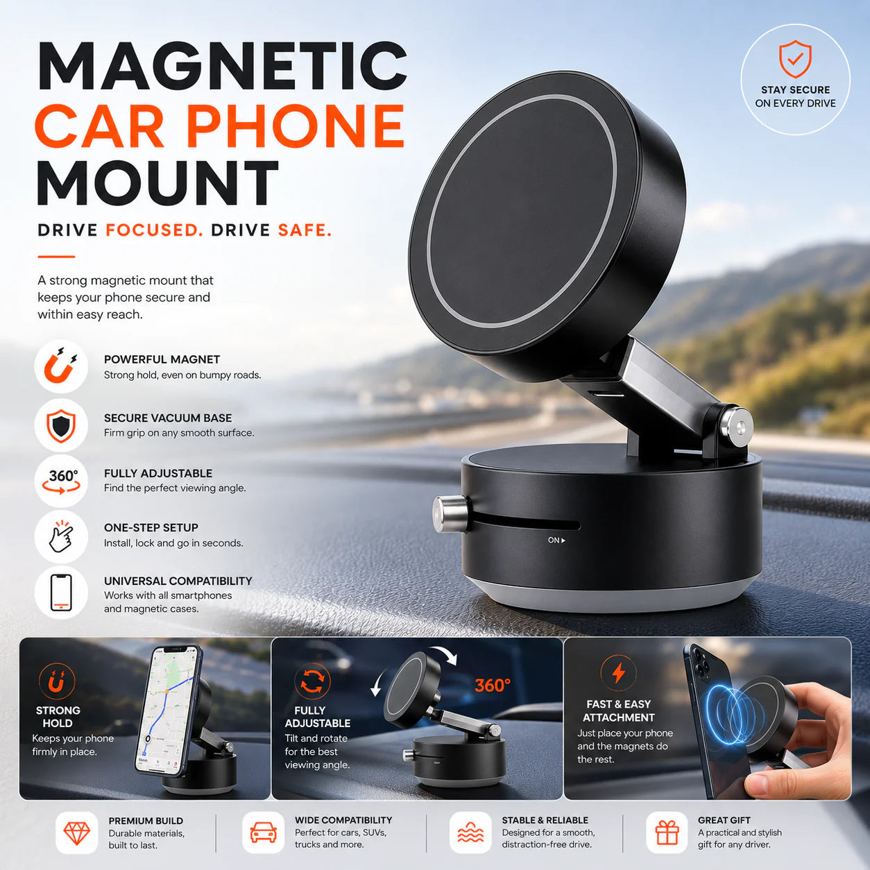 Magnetic phone holder
