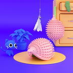 The Ultimate Hedgehog Cat Corner Tickler with Massage Ball