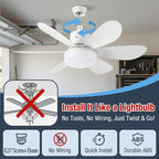 Socket Ceiling Fan Light – Screw-In Base Installation For Instant Breeze & Brightness
