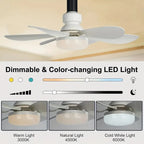 ⏰LAST DAY SALE 70% OFF🔥40W LED Ceiling Fan Light – 20.5” Ultra-Quiet with Remote 🎯 | E27 + FREE B22 Adapter 🔌 | For Bedroom 😴, Kitchen 👩‍🍳 & Garage 🛠️
