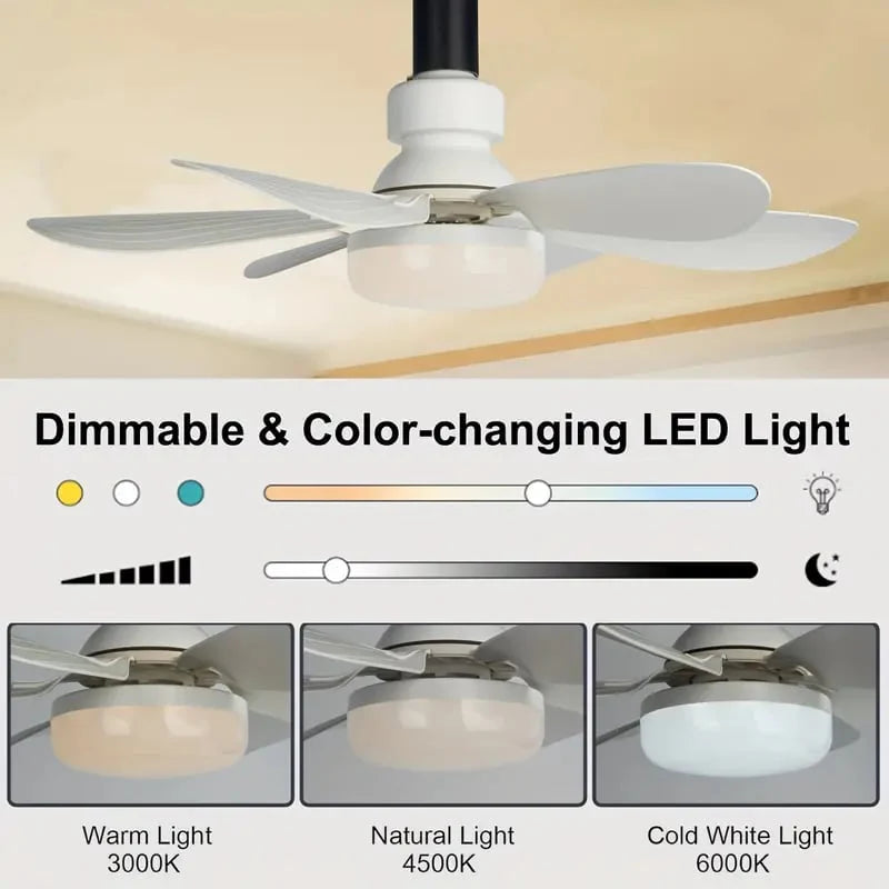 ⏰LAST DAY SALE 70% OFF🔥40W LED Ceiling Fan Light – 20.5” Ultra-Quiet with Remote 🎯 | E27 + FREE B22 Adapter 🔌 | For Bedroom 😴, Kitchen 👩‍🍳 & Garage 🛠️