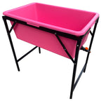 Pink Dog Bath with Drain Valve (Black) and Stand for DIY Workshop Accessory