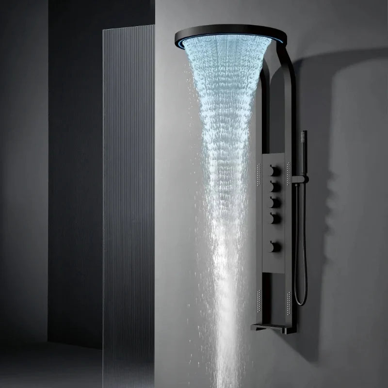 LED Rainfall Shower Panel Stainless steel Multi-Function Shower System