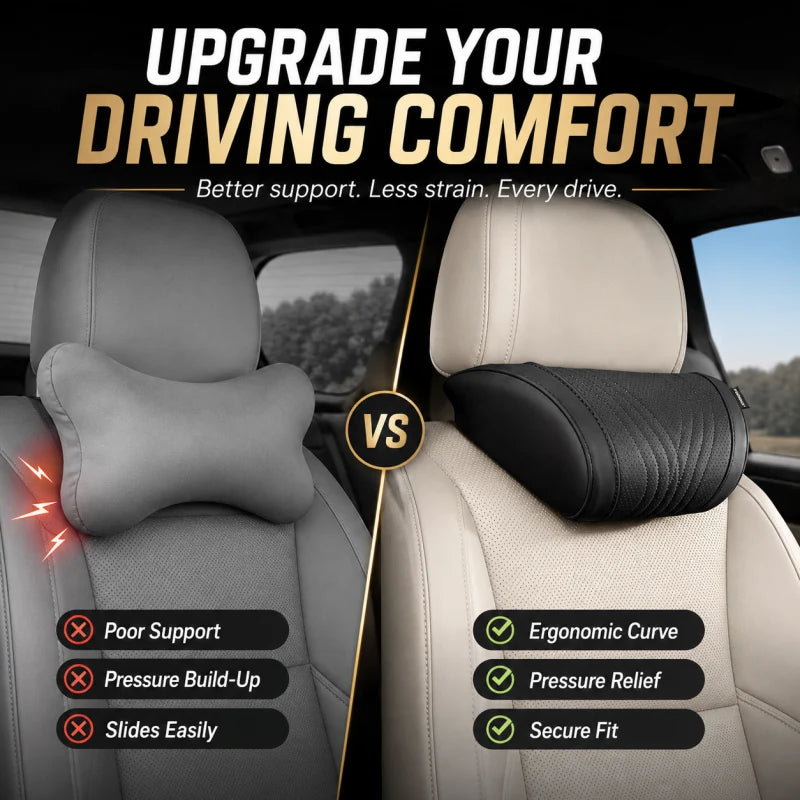 🚗💤 Universal memory foam car headrest and neck pillow, ideal for long-distance road trips