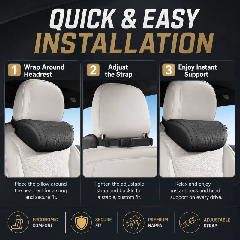 🚗💤 Universal memory foam car headrest and neck pillow, ideal for long-distance road trips